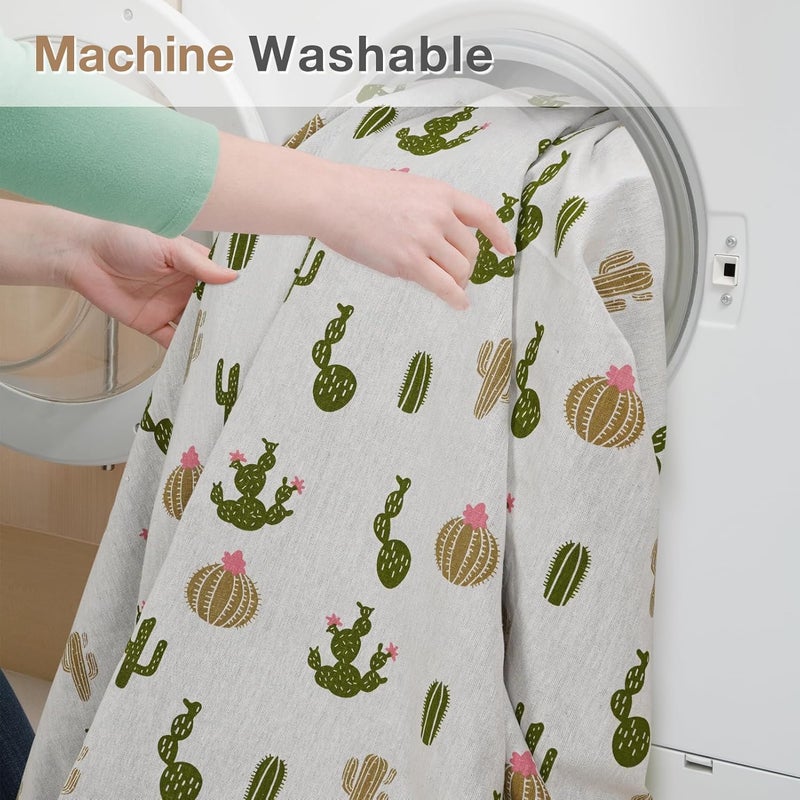 WILLOW WEAVE Picnic Blankets Washable | Beach Mat Sand Free Waterproof | Camping Blankets | Emergency Blankets | Picnic Baskets Accessories with Waterproof Backing and Shoulder Strap - Cactus - Image 4